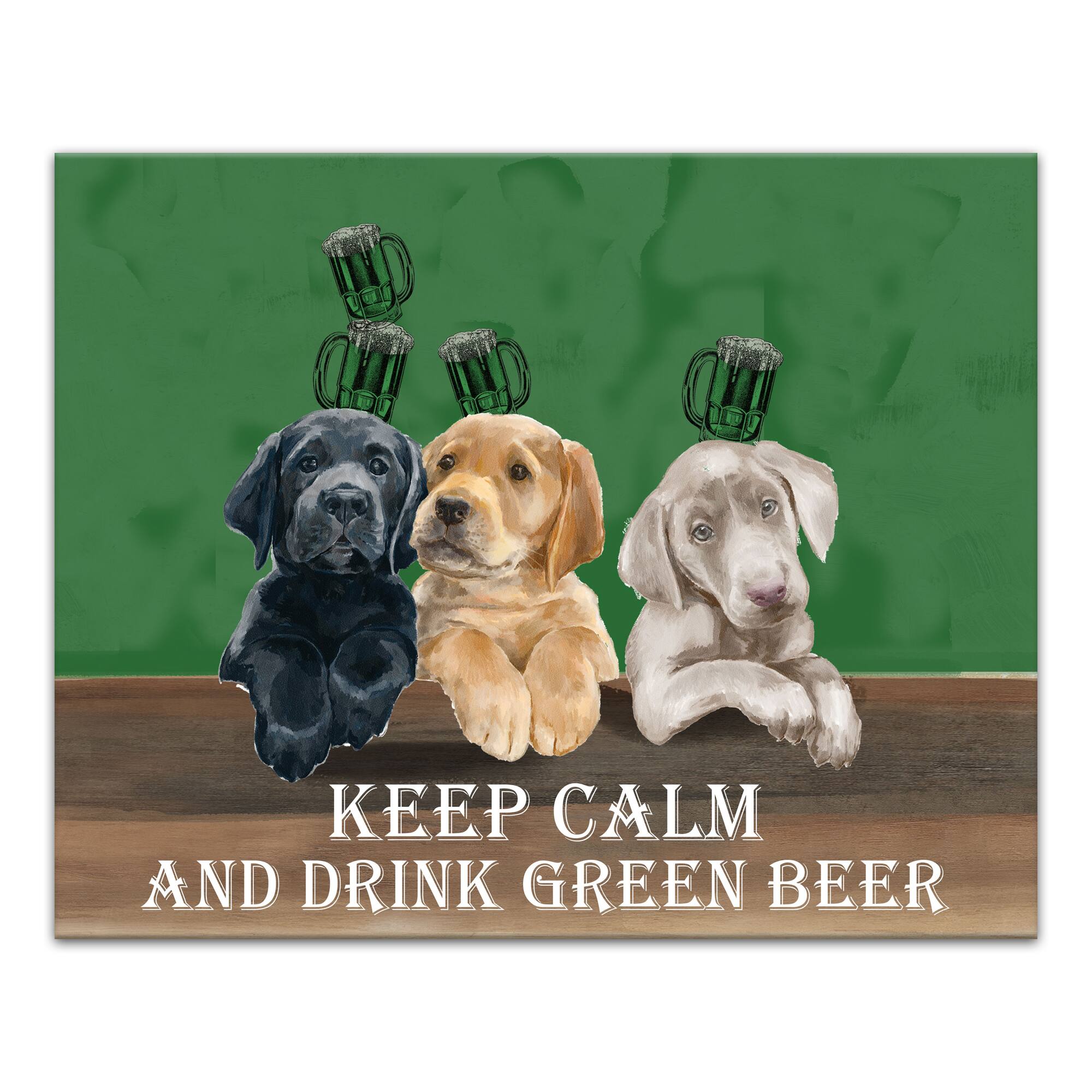 Keep Calm Drink Beer Dogs 20" x 16" Canvas Wall Art